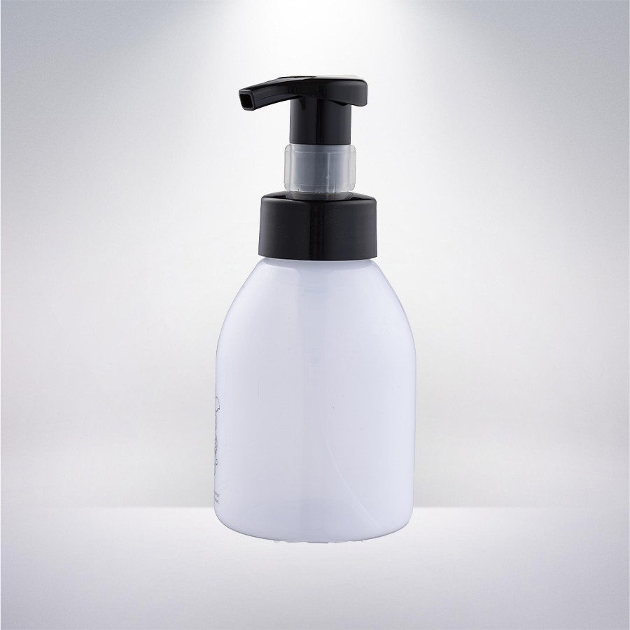 400ml PET Round White 42400 Black Foam Pump